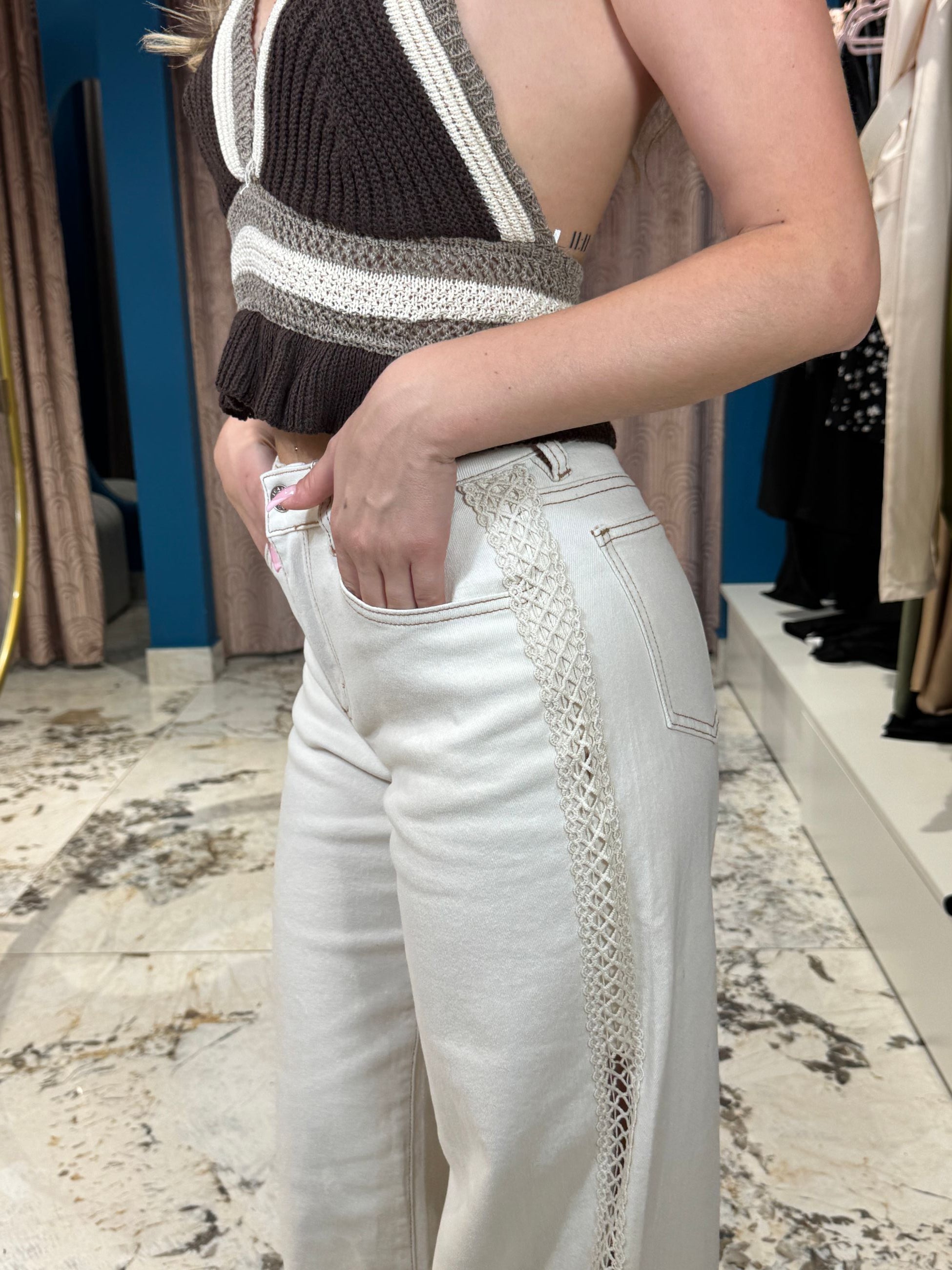 Jeans Panna Macramè