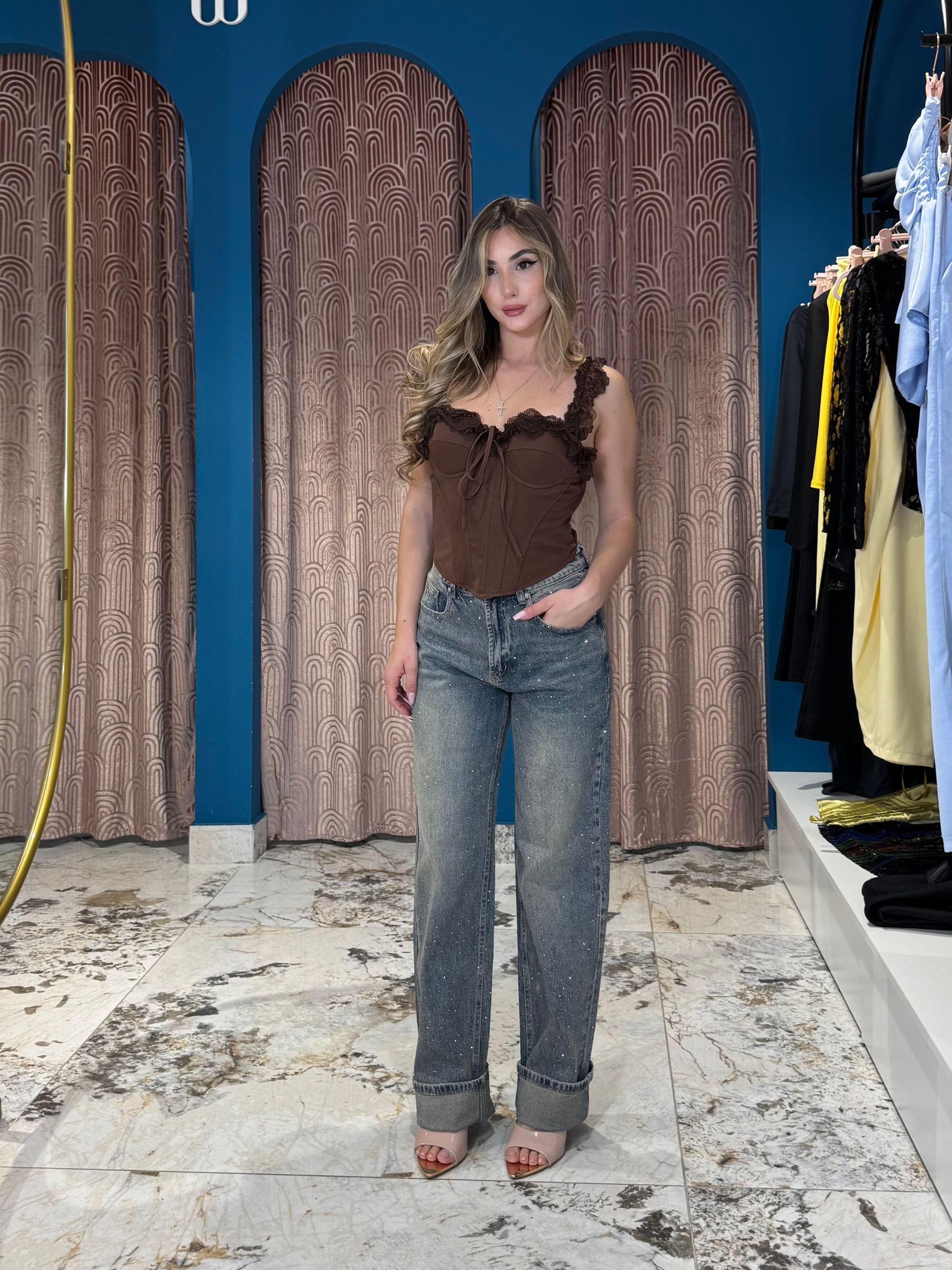 Jeans Micro Strass