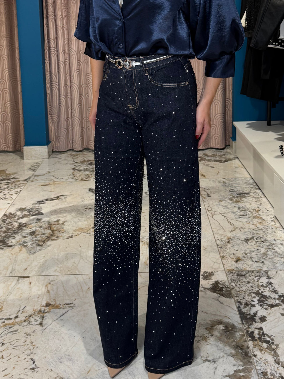Jeans Blue Strass
