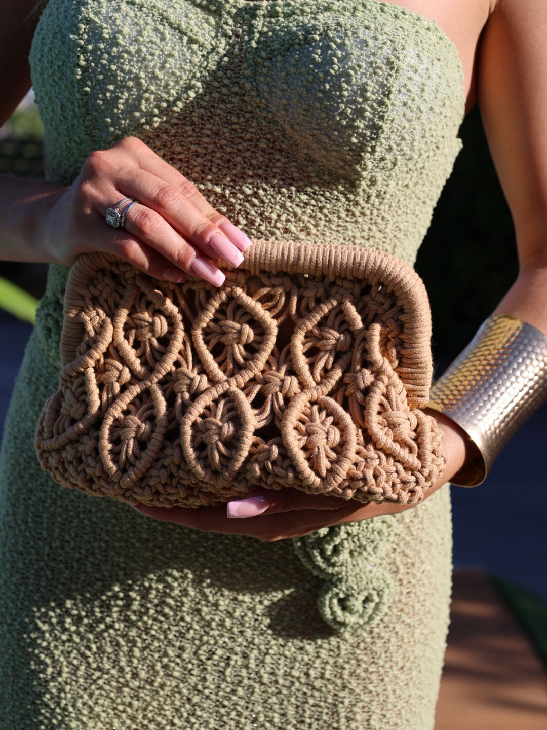 Pochette Crochet Camel